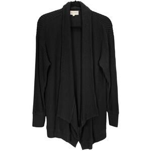 MELLODAY Women's RIBBED CARDIGAN SWEATER Black Size MEDIUM